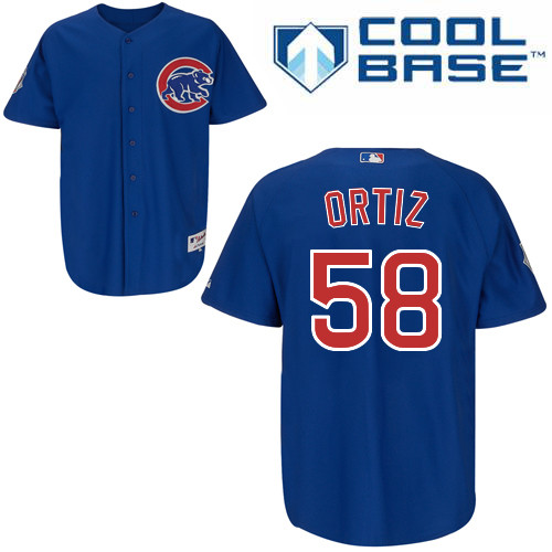Joseph Ortiz #58 Youth Baseball Jersey-Chicago Cubs Authentic Alternate Blue Cool Base MLB Jersey